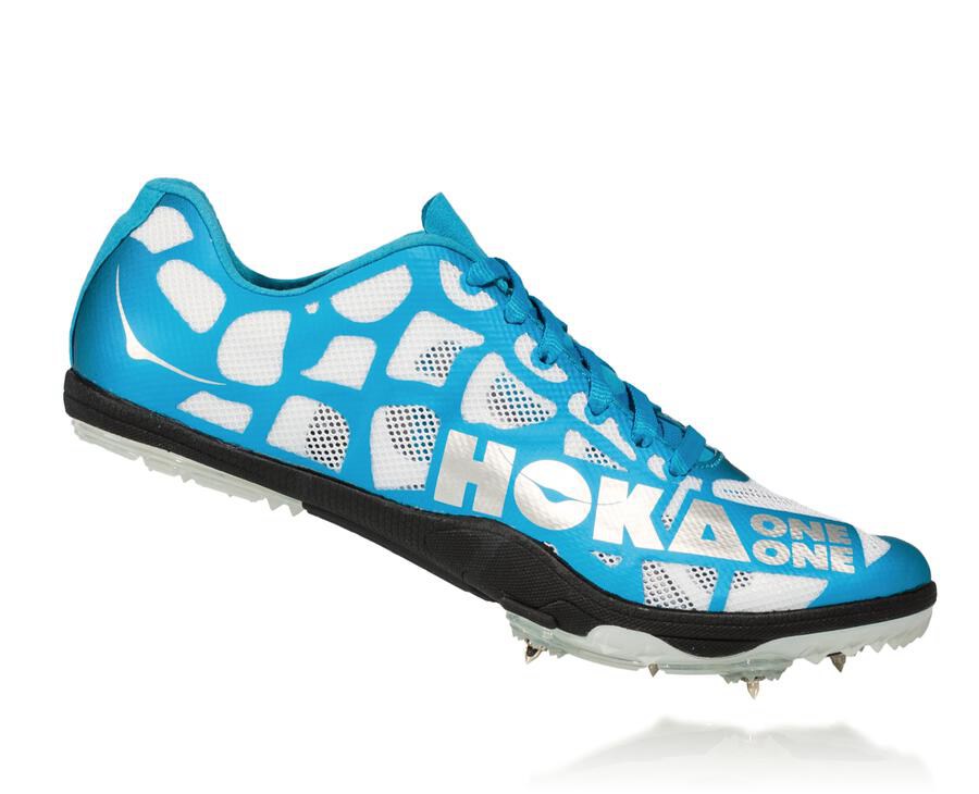 Hoka Australia One One Rocket X - Mens Spikes White/Blue - VPXHO-8147